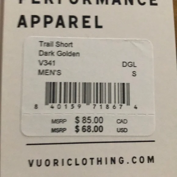 NWT ⛰ Vuori | Trail Short - Dark Golden - Picture 13 of 14